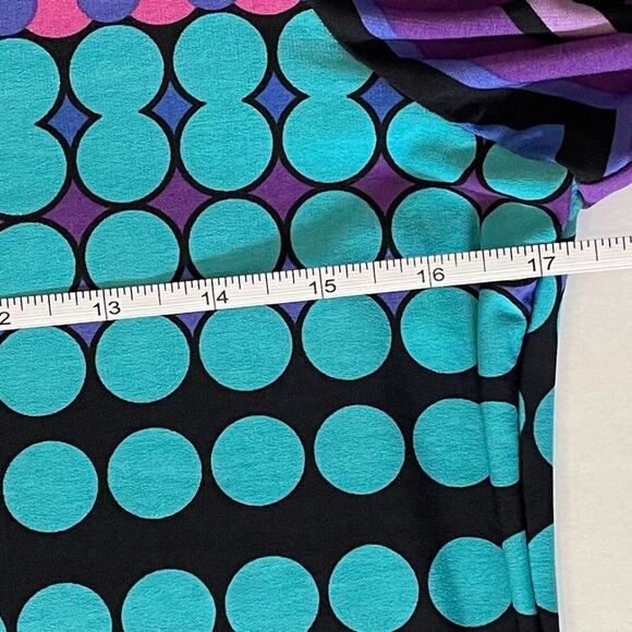 Jersey, Stretch, Bodycon, Geometric, Colorful, 70s Inspired Dress, Size 10 - Picture 11 of 15